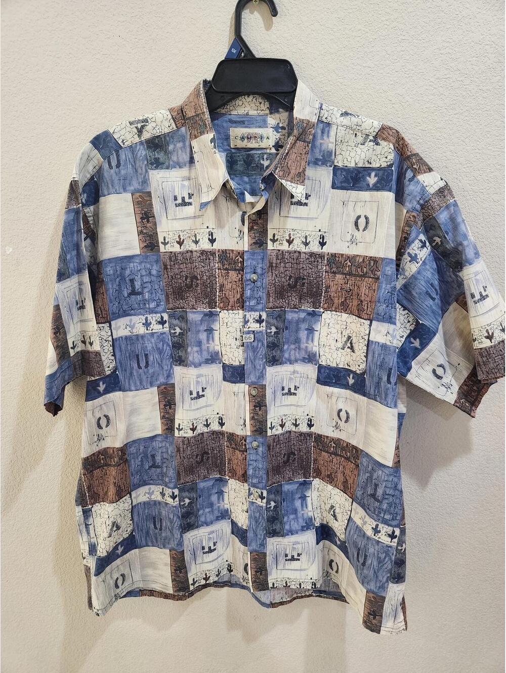 Campia Moda Men's Short Sleeve Claudio Nucci patternShirt Button-up 100% Cotton